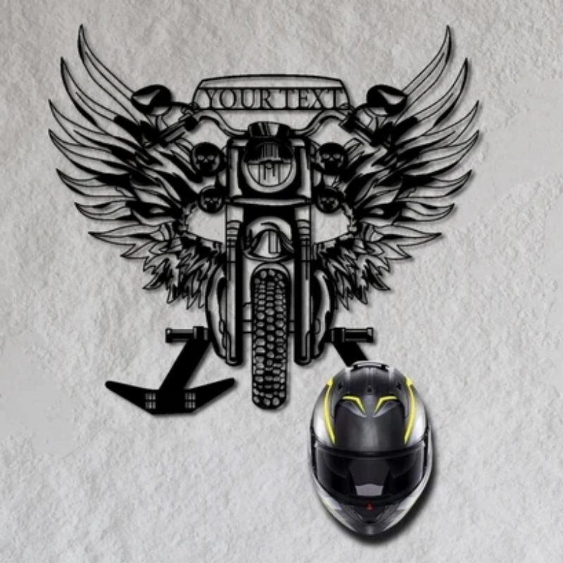 Porte casque moto Support mural bois compatible avec moto custom Iron XGP  HH4 noir CB24271 ✓ Achetez maintenant !