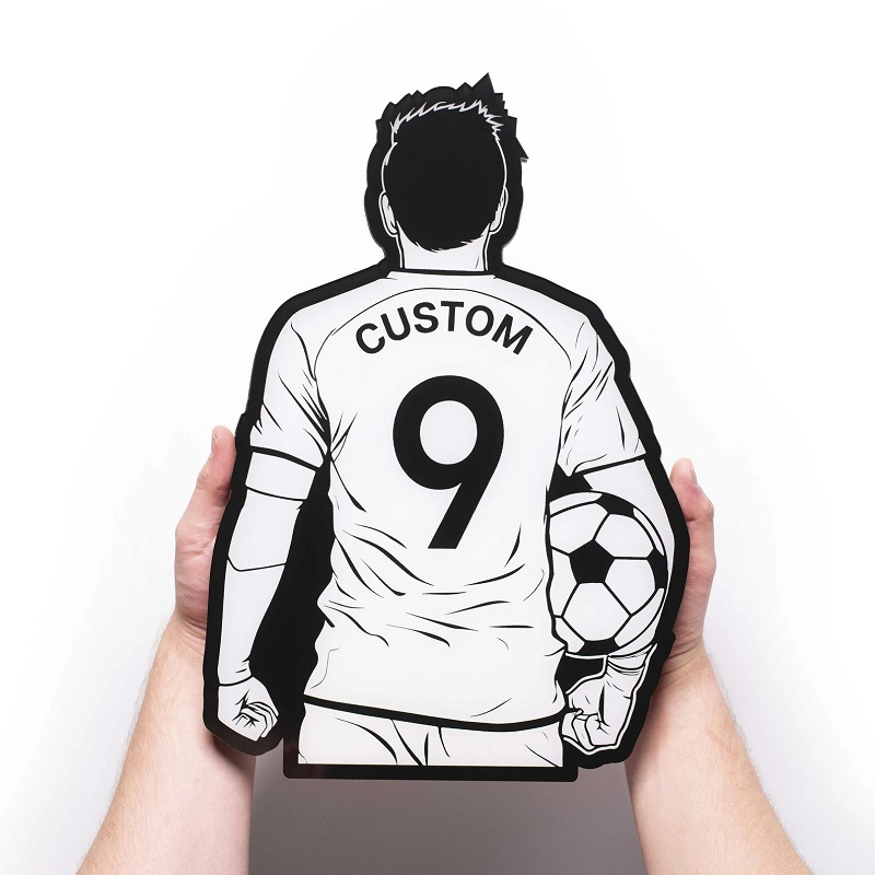 Signe en métal de maillot de football personnalisé, décoration